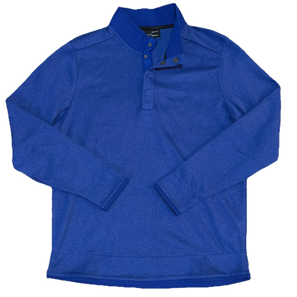 Under Armour‎ Golf Coldgear Mens Size L Blue Knit Long Sleeve 1/4 Snap Pullover